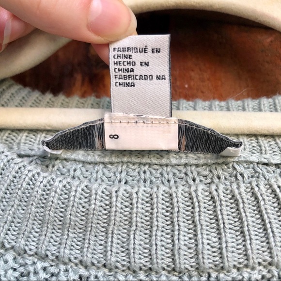 Forever21 sage green cropped sweater lace up crop - Picture 9 of 12